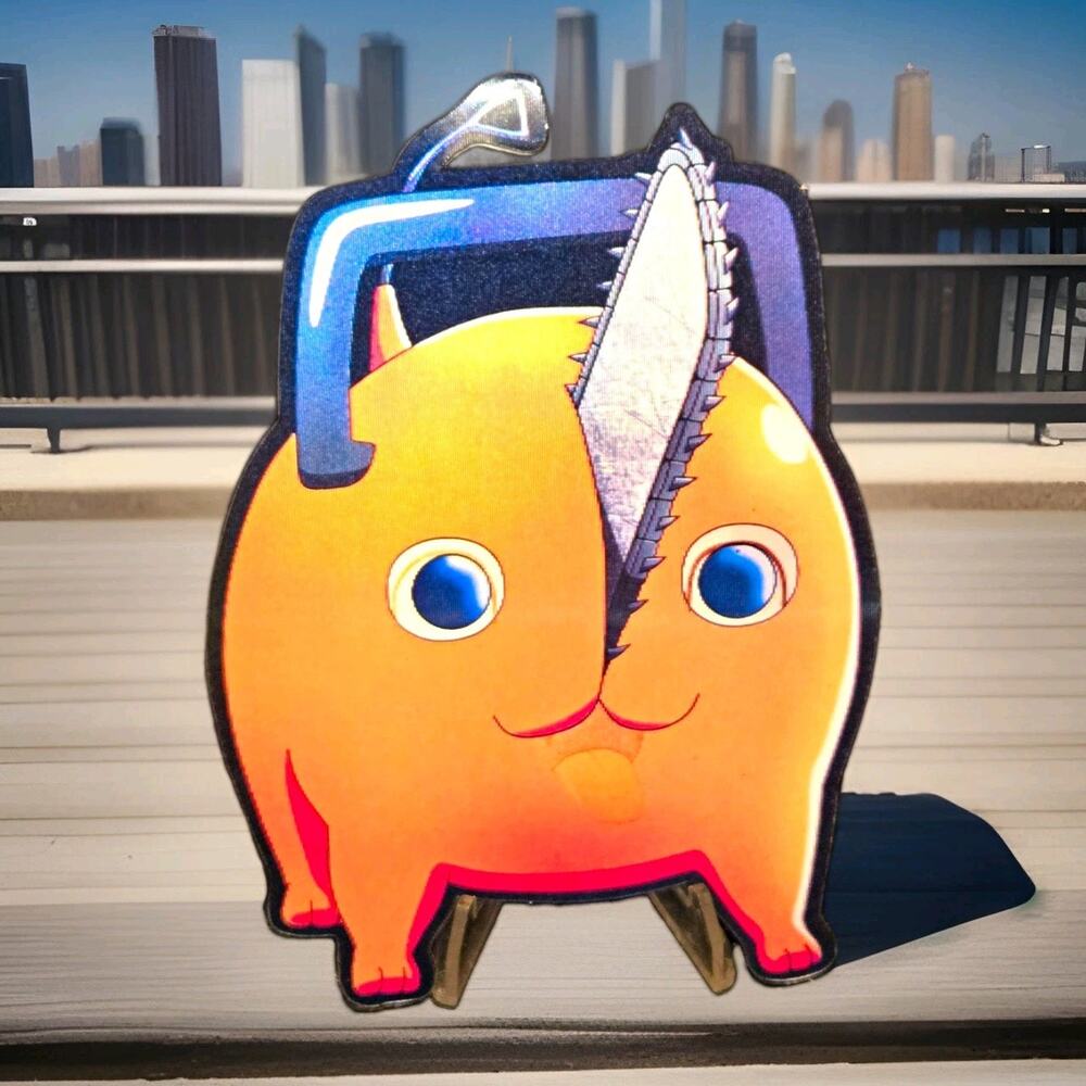 Pochita Chainsaw Man 3D Lenticular Motion Anime Sticker Car Peeker Decal